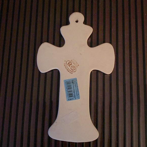 Polish Pottery Cross. 7.5” x 4.5” - Picture 2 of 2